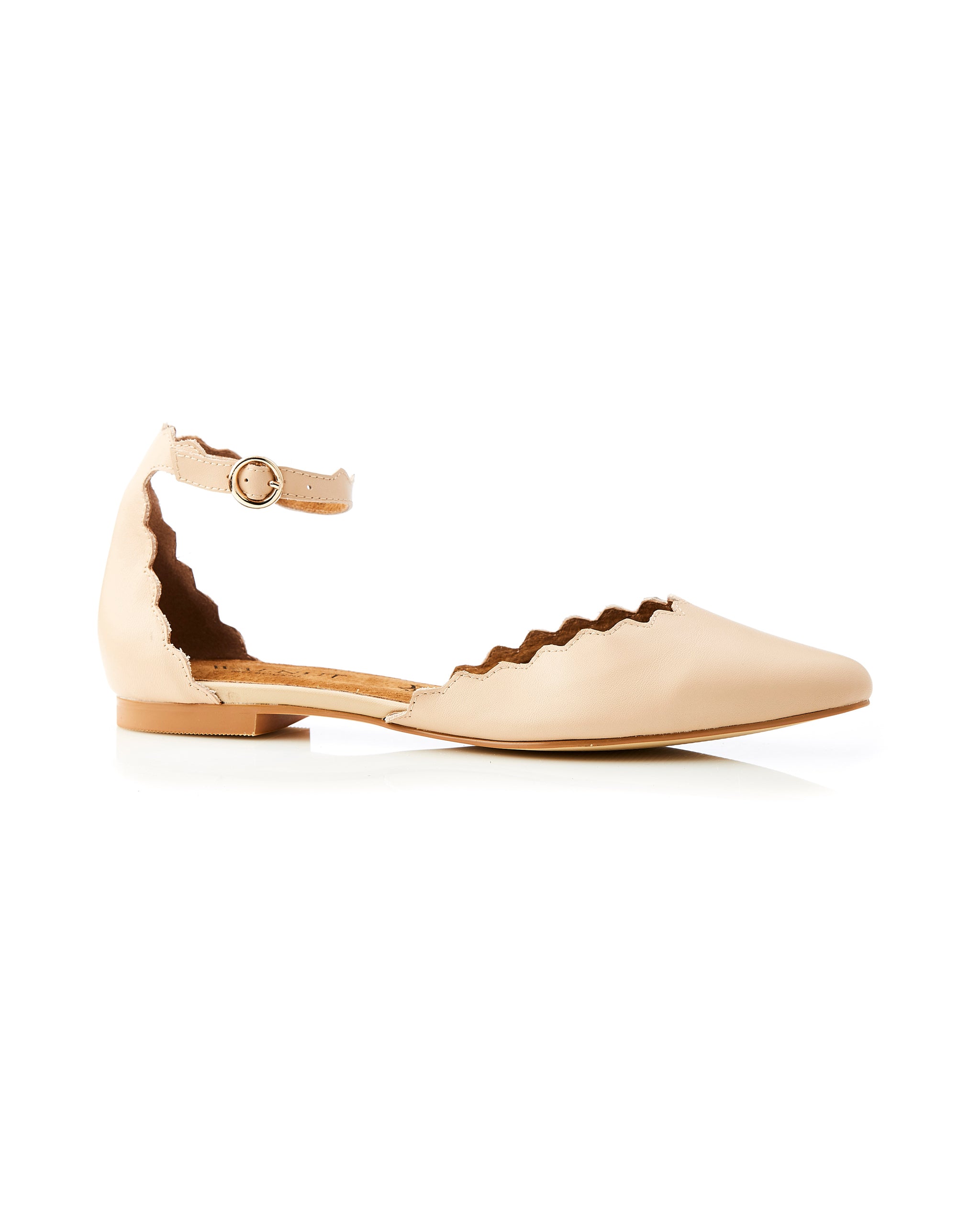 Amelia Leather Flat Bone side view
