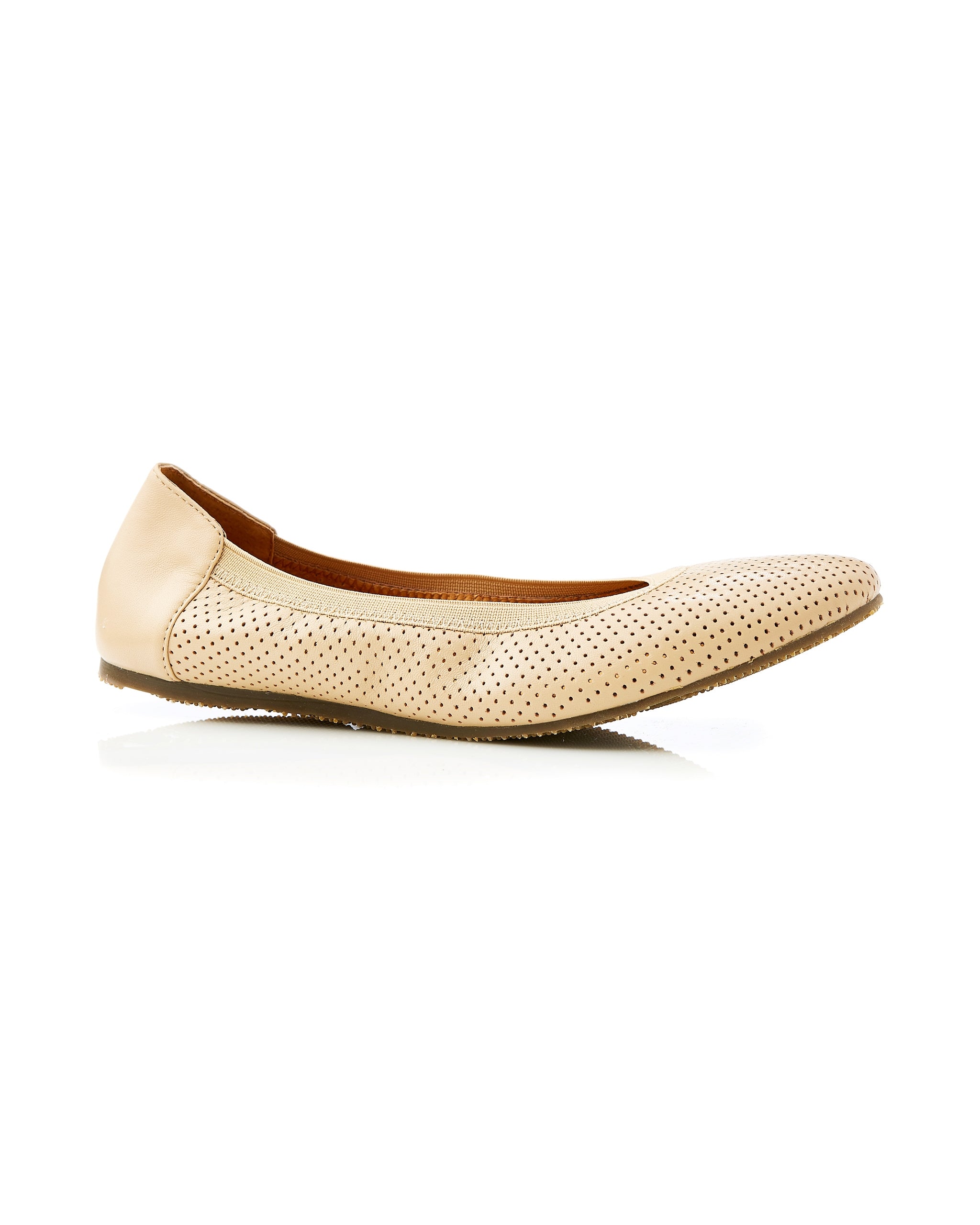 Ava Leather Mini Perf Camel side view