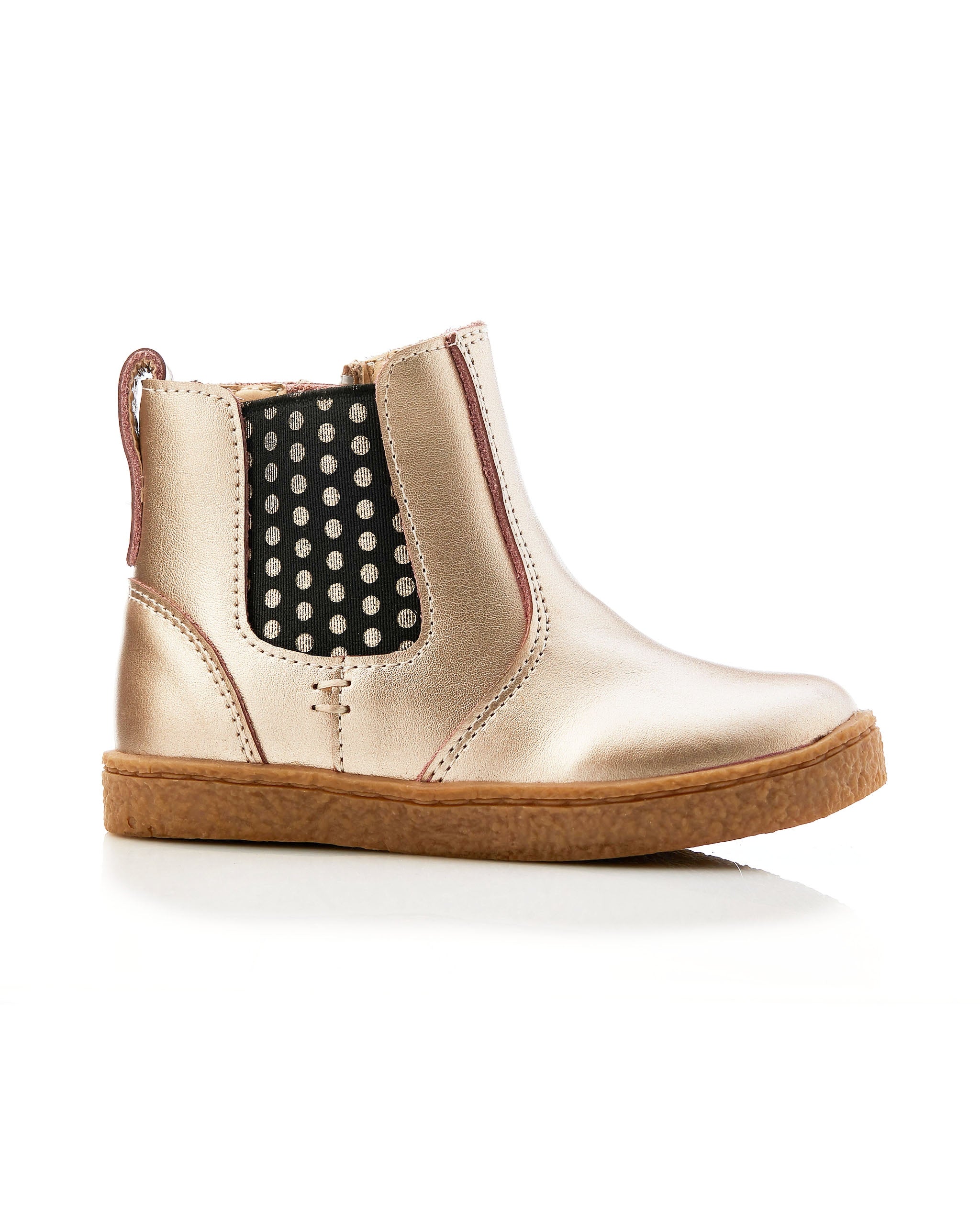 Bobby Spot Gold Boot Leather