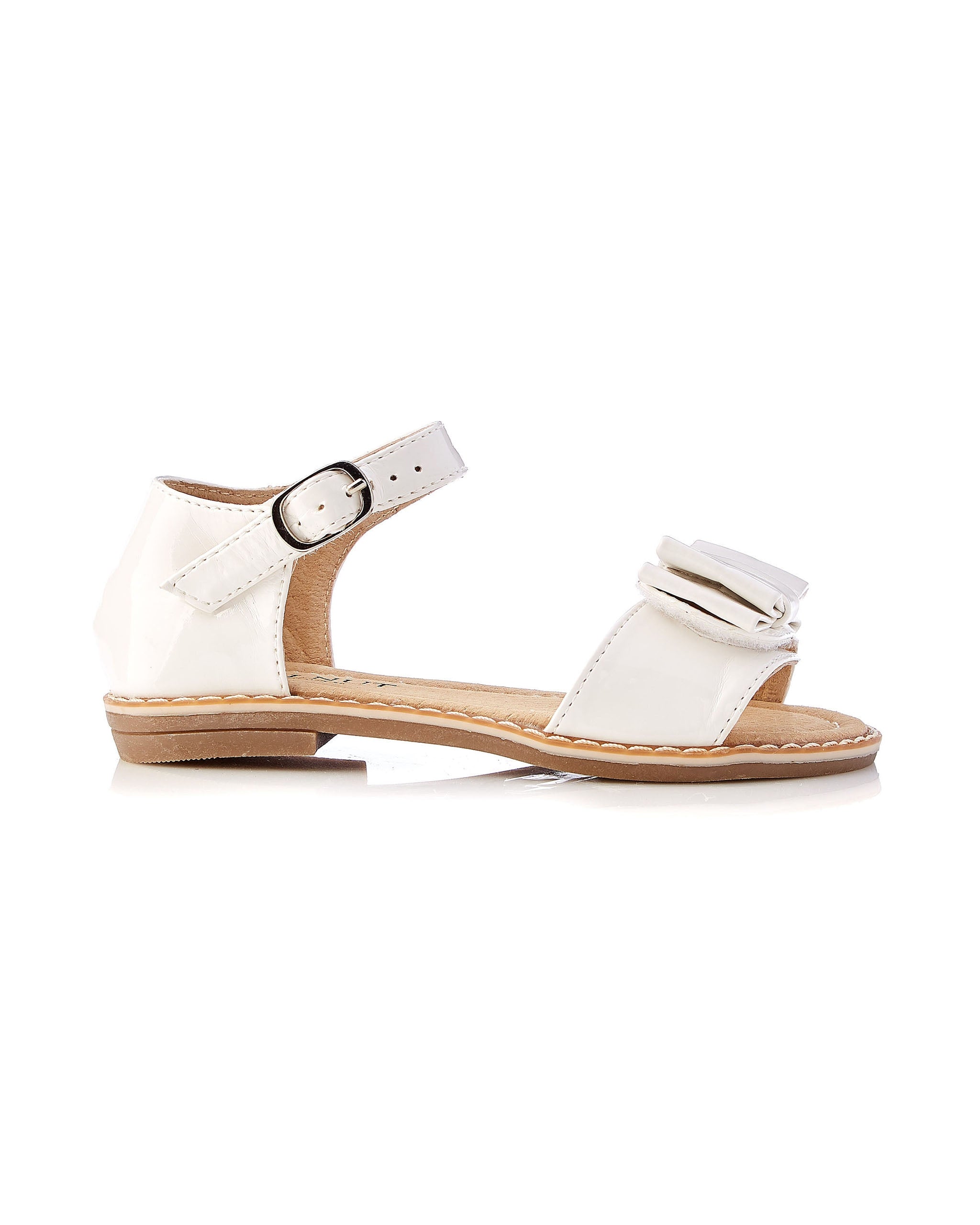 Lucia White Sandal Side View