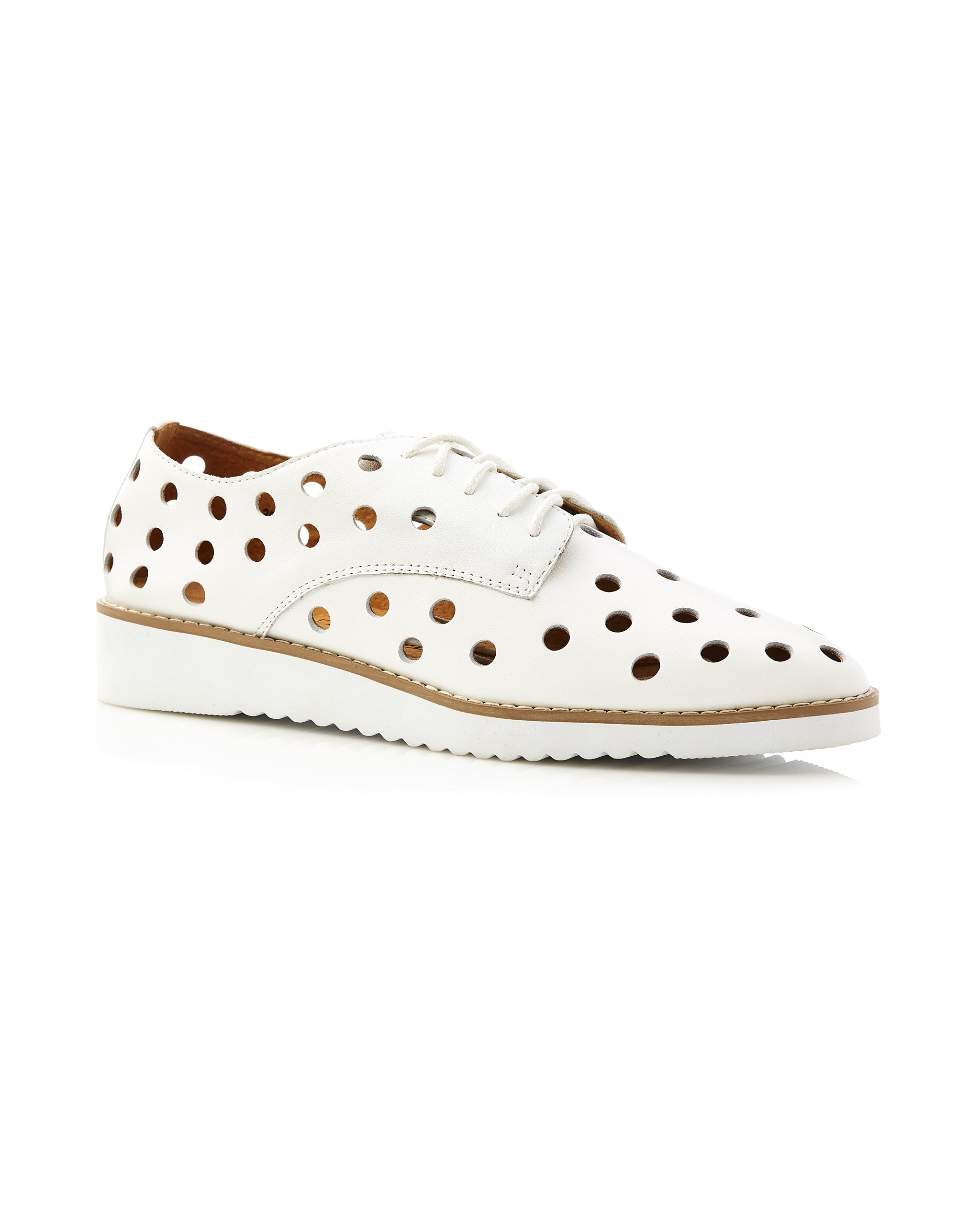 Dalia Perf Lace Up White