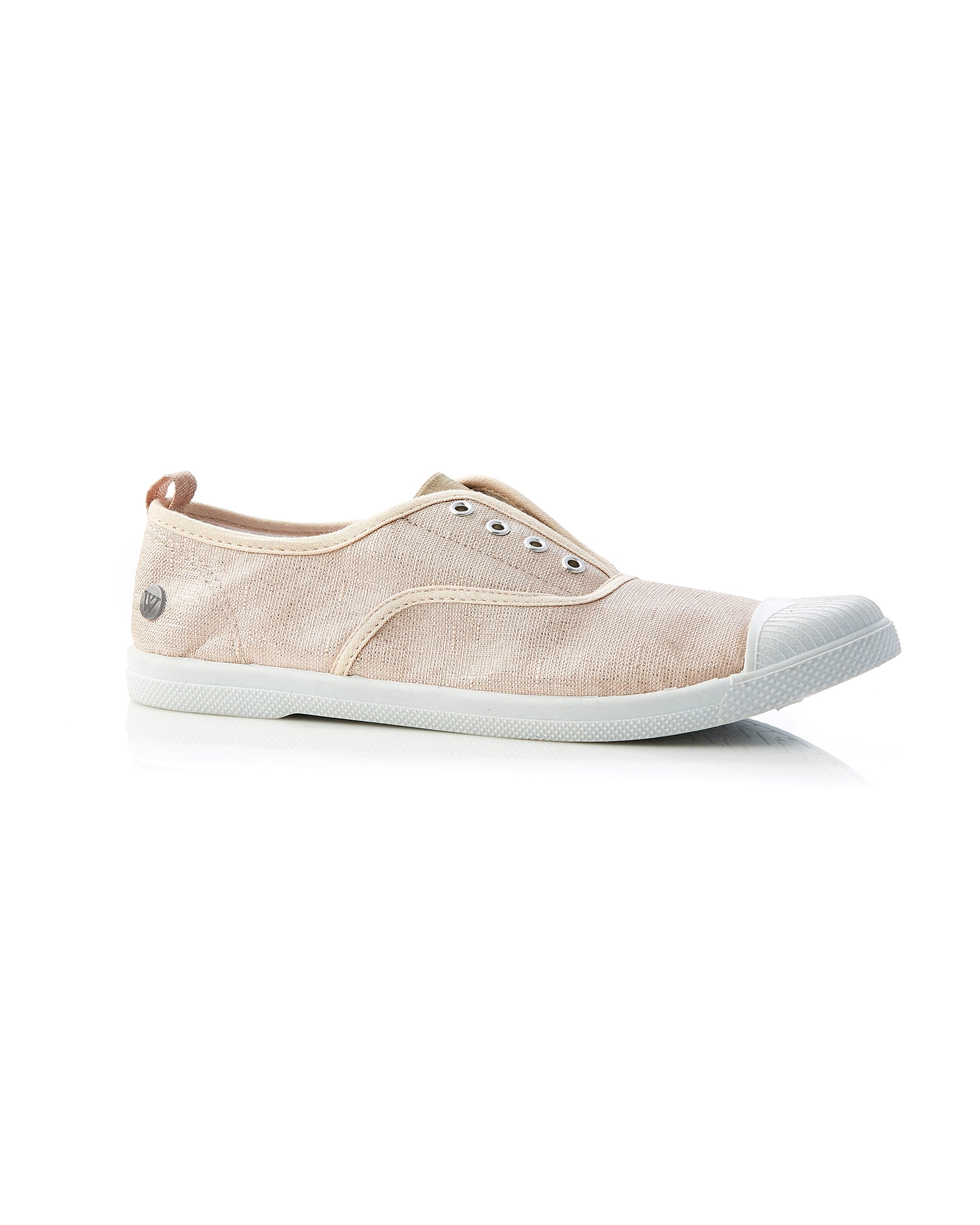 Euro Plimsole Lurex Bone side view