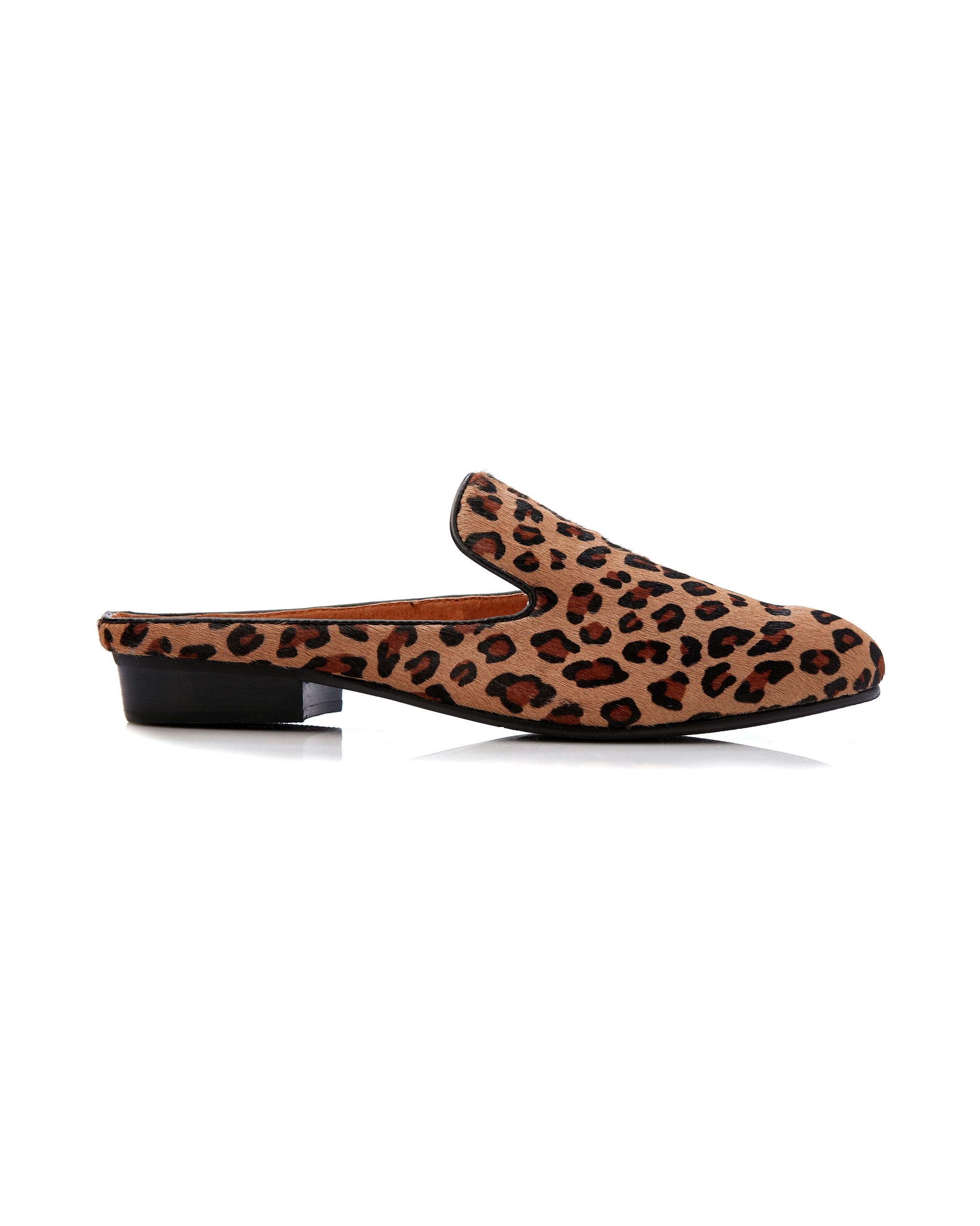 Faye Slide Pony Tan Leopard