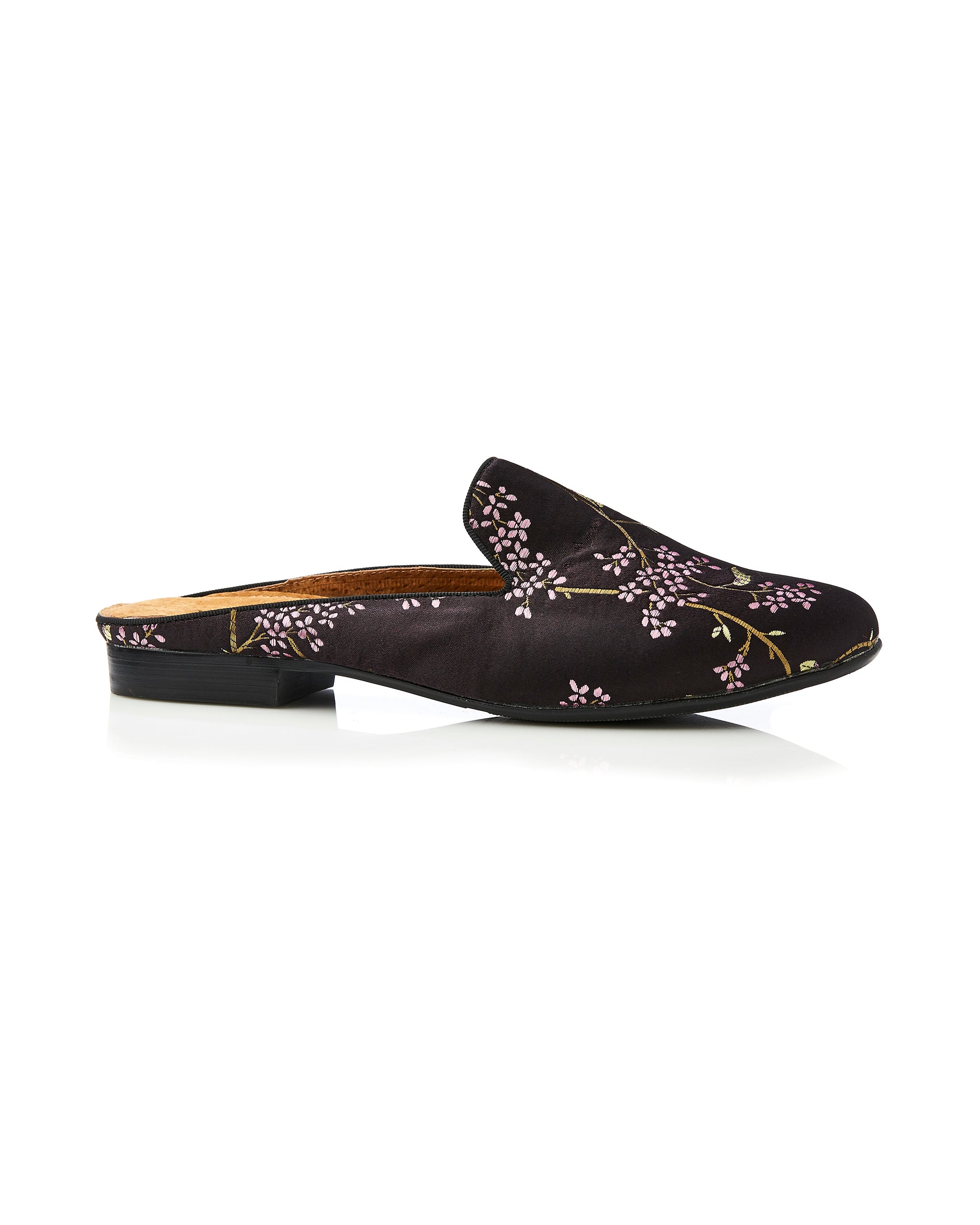 Harper Satin Slide Black side view