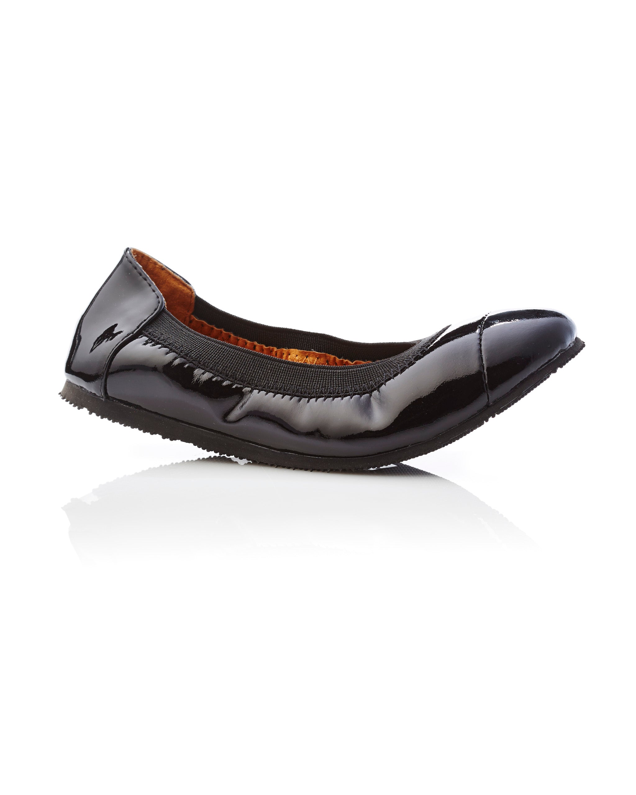 AVA GIRLS LEATHER BALLET PATENT BLACK SIDE