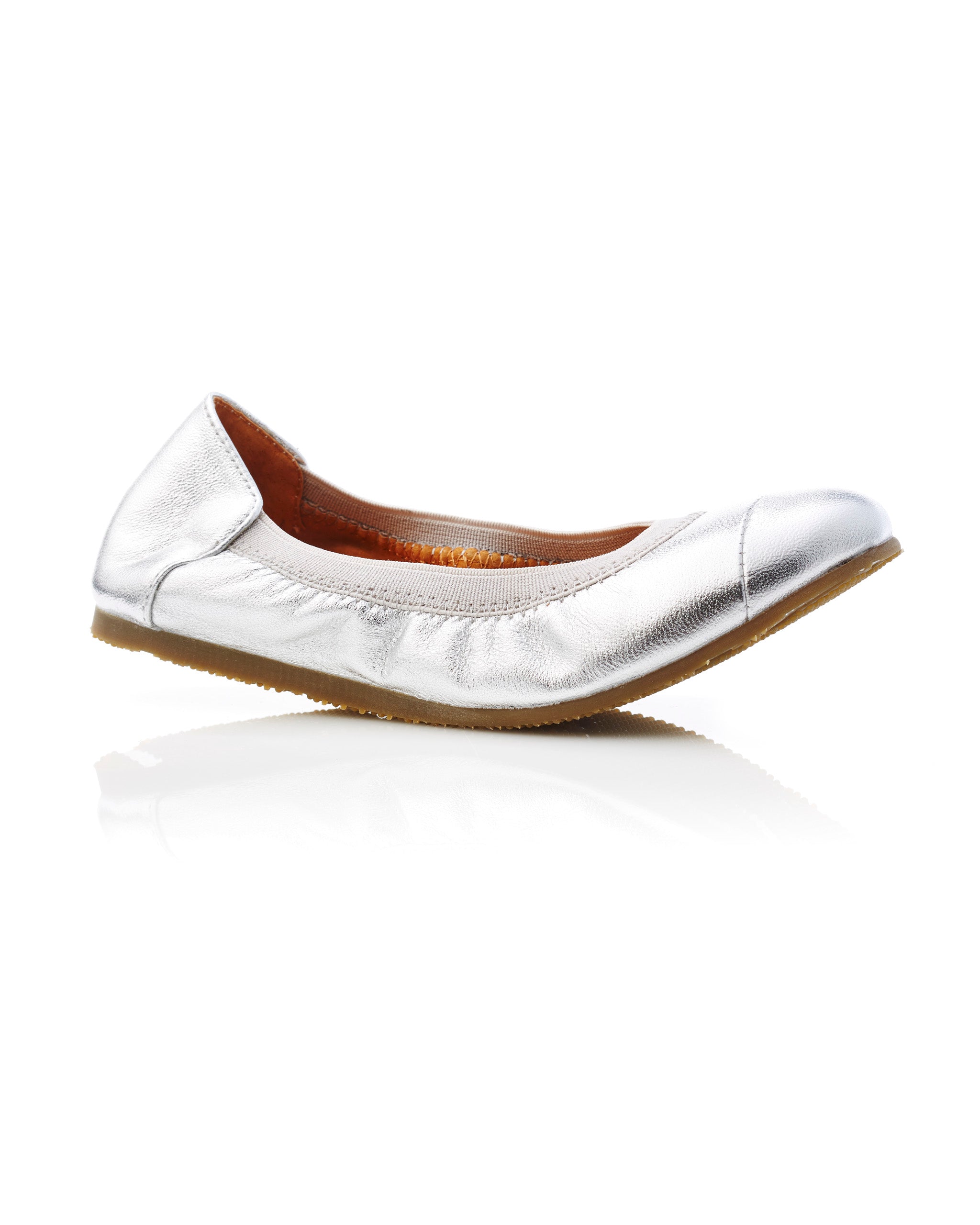 AVA GIRLS LEATHER BALLET SILVER SIDE