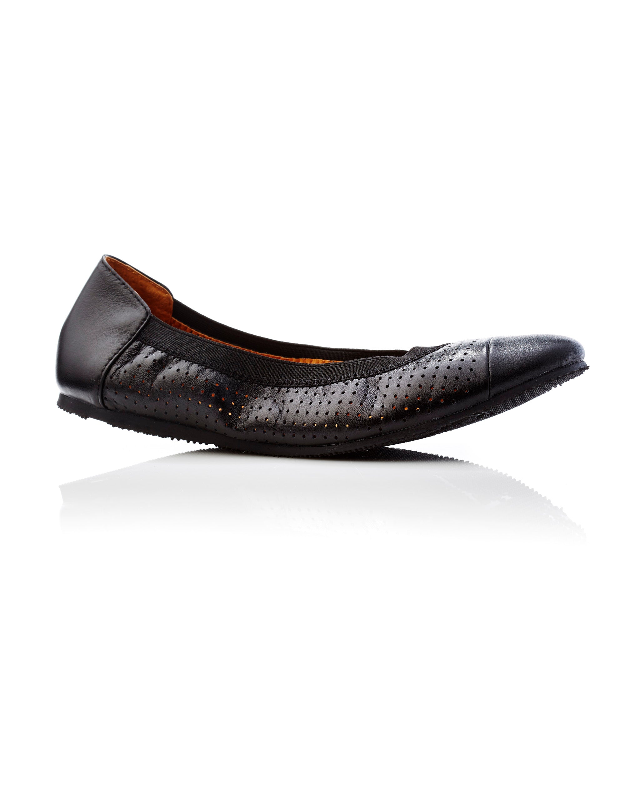 AVA LEATHER BALLET PERF BLACK SIDE