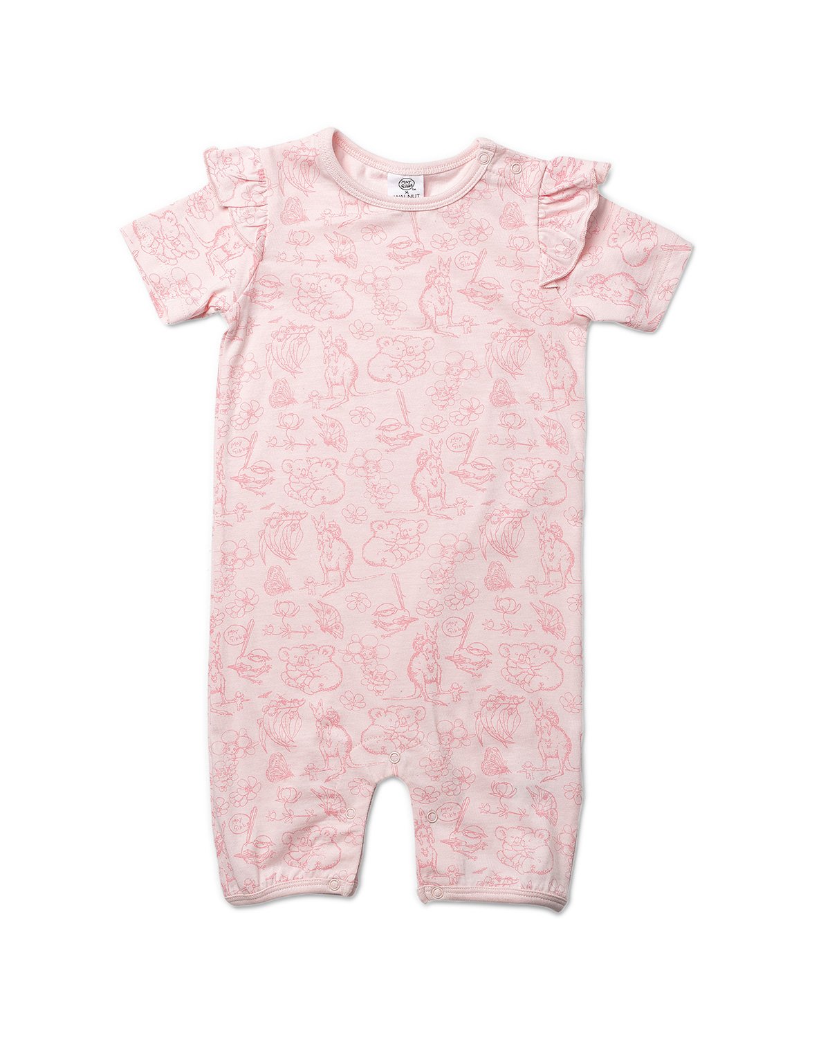 May Gibbs Rose Frill Romper - Bush Blooms