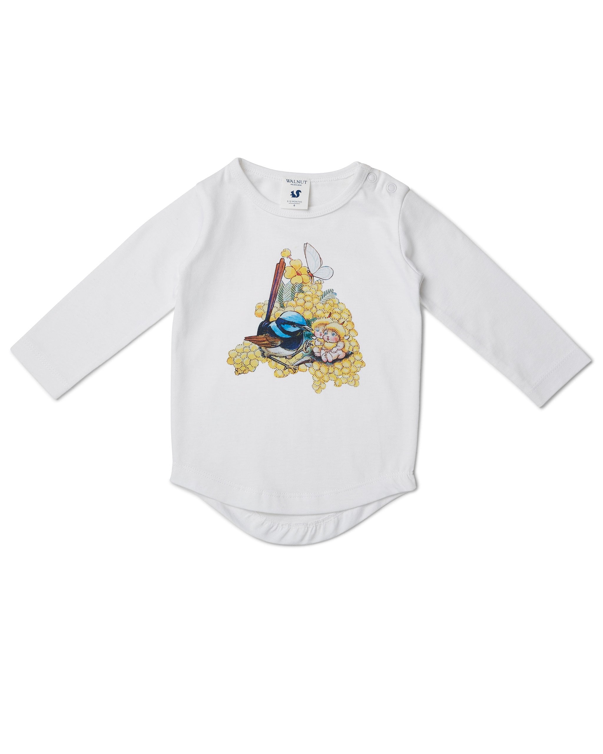 May Gibbs Leo Long Sleeve Tee - Wattle Wren