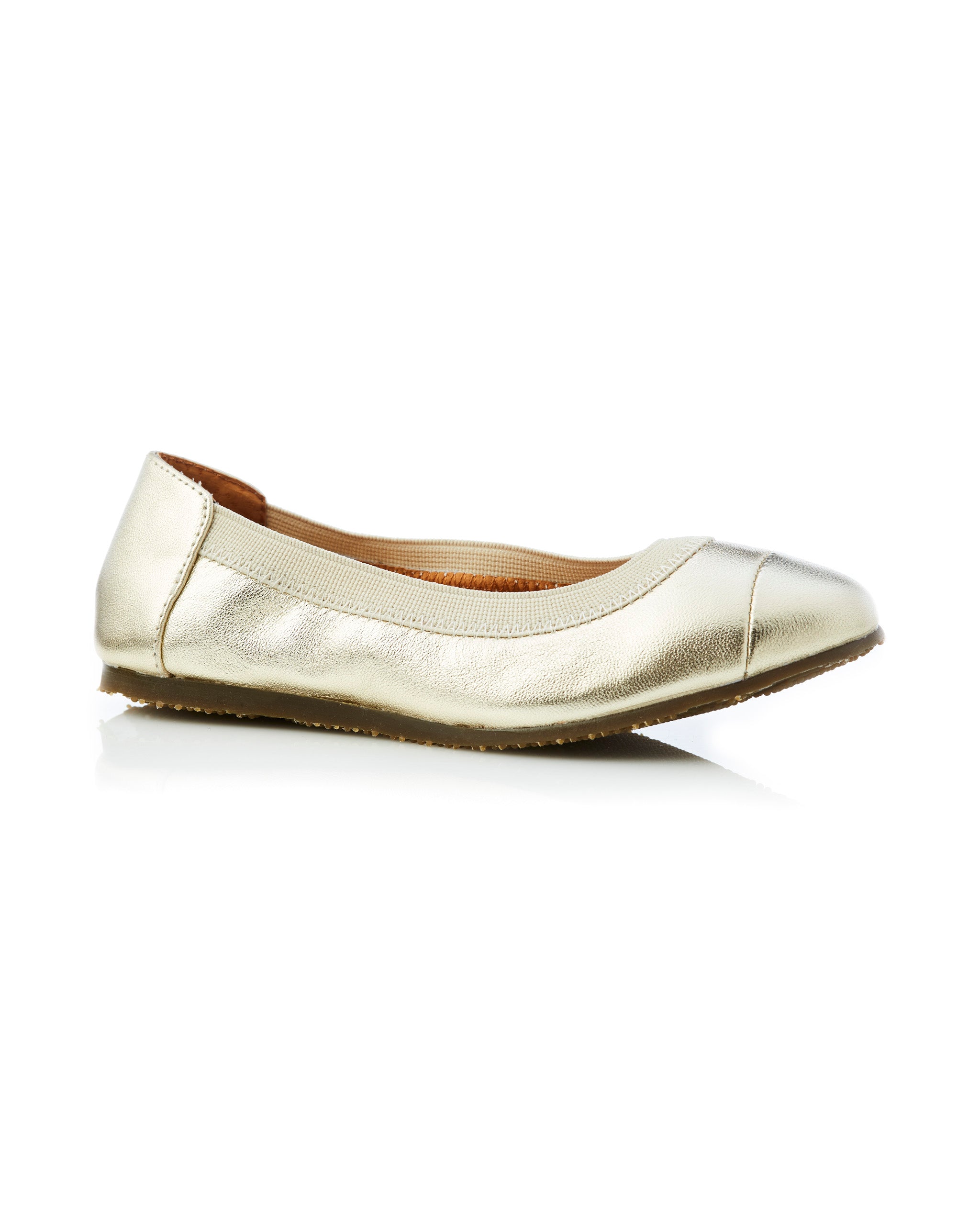 Ava Girls Ballet Gold Leather Side View