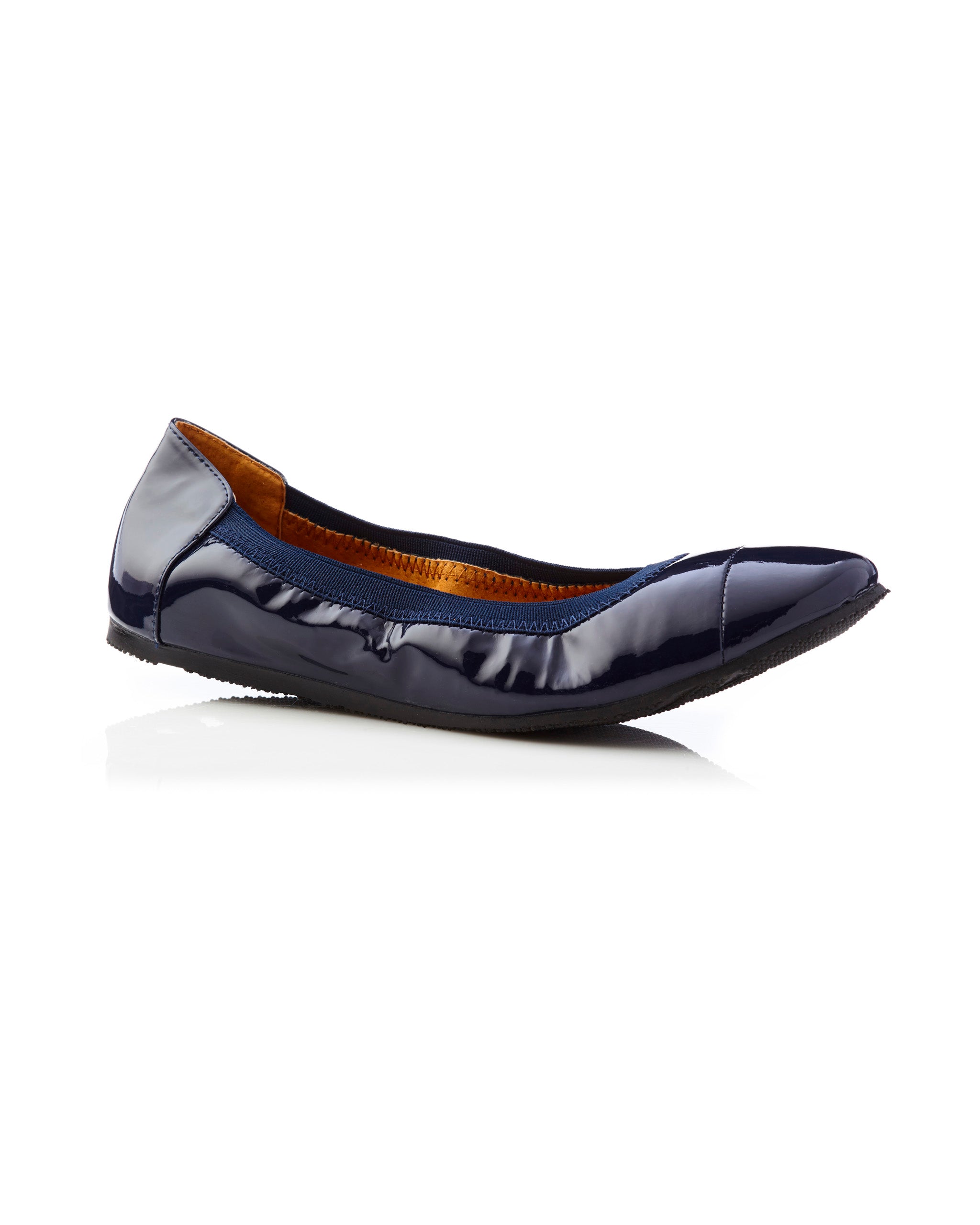 AVA PATENT BALLET Navy side view