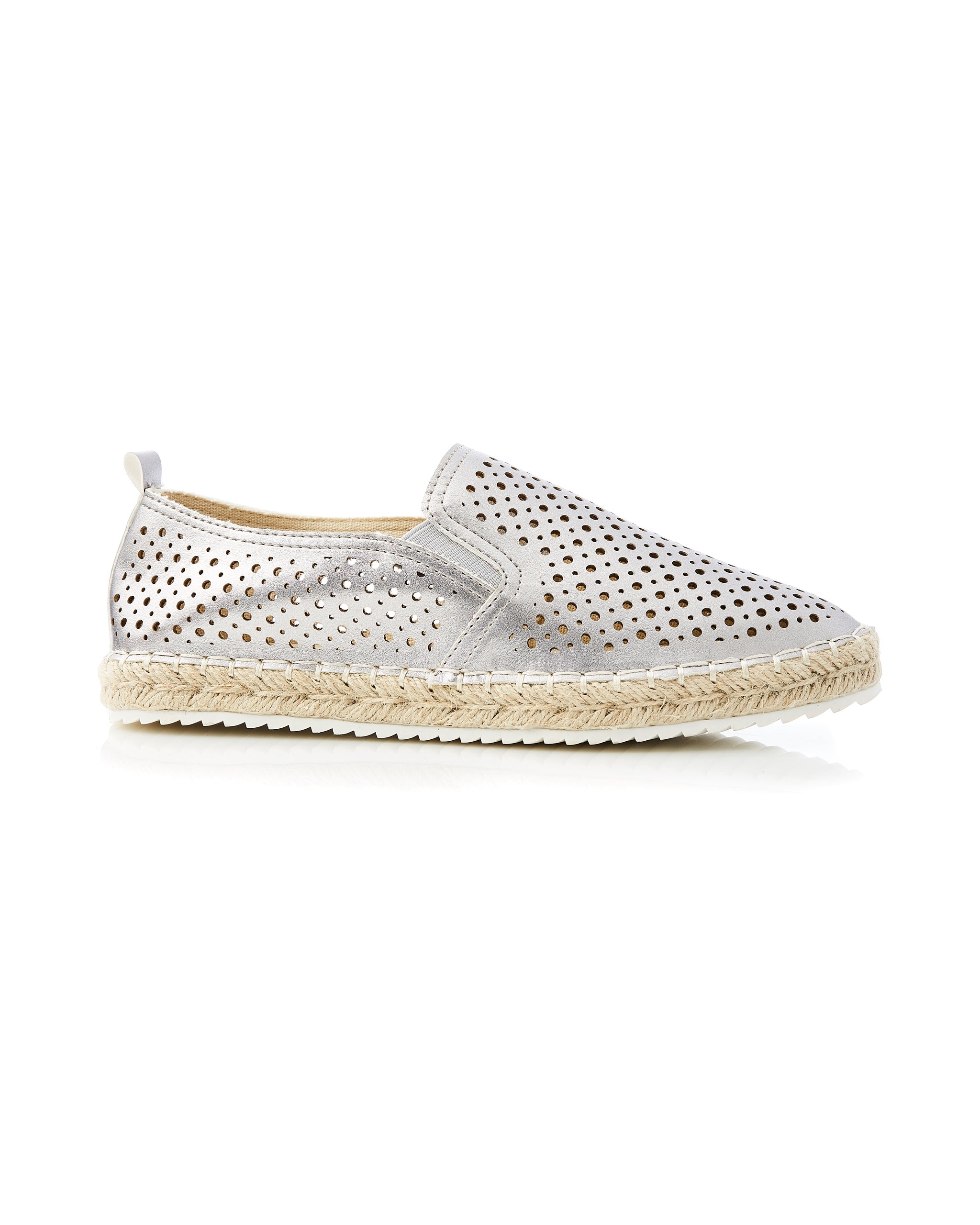 Avril Perf Espadrille Silver