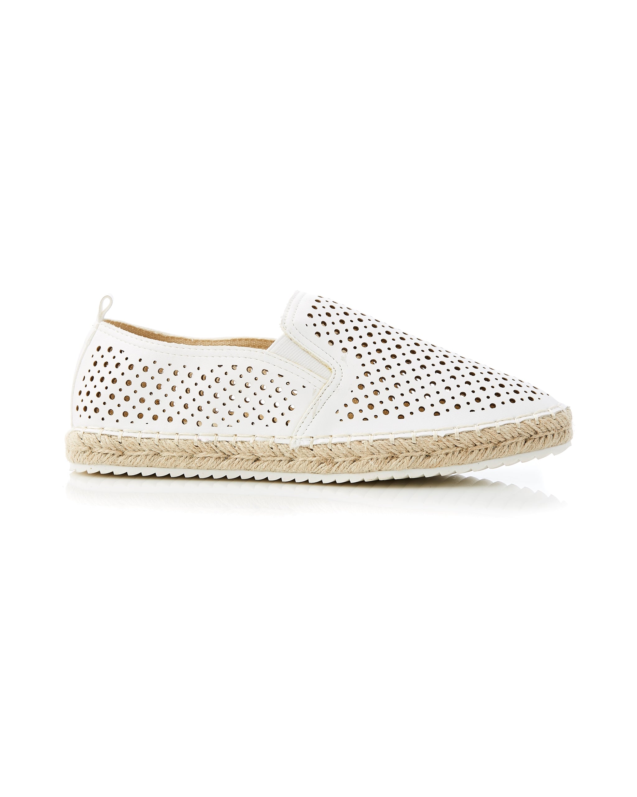 Avril Perf Espadrille White side view