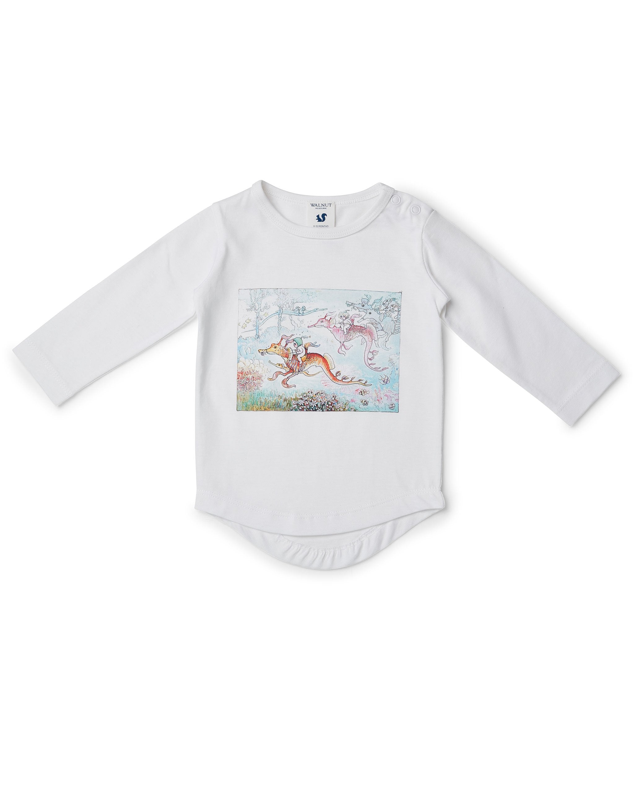 May Gibbs Leo Long Sleeve Tee - Seahorse