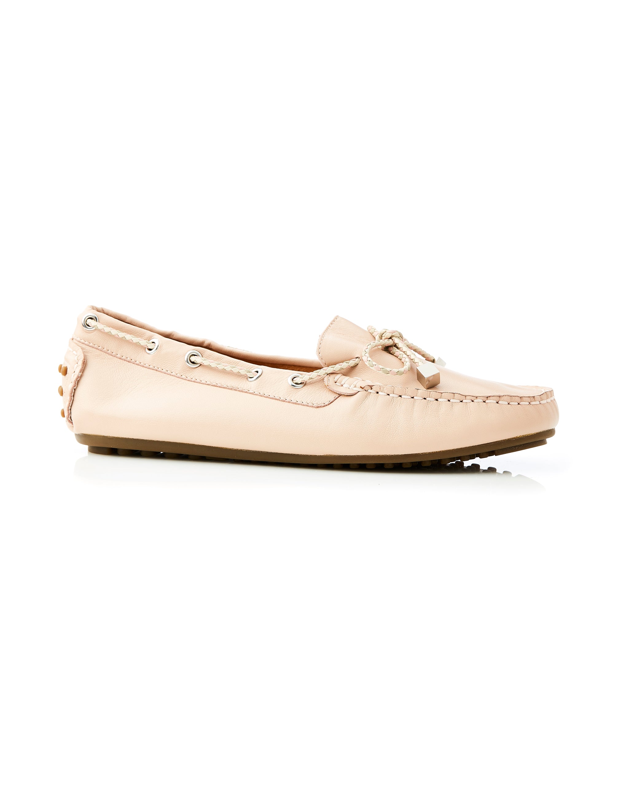 Daria Leather Plait Loafer Blush side view