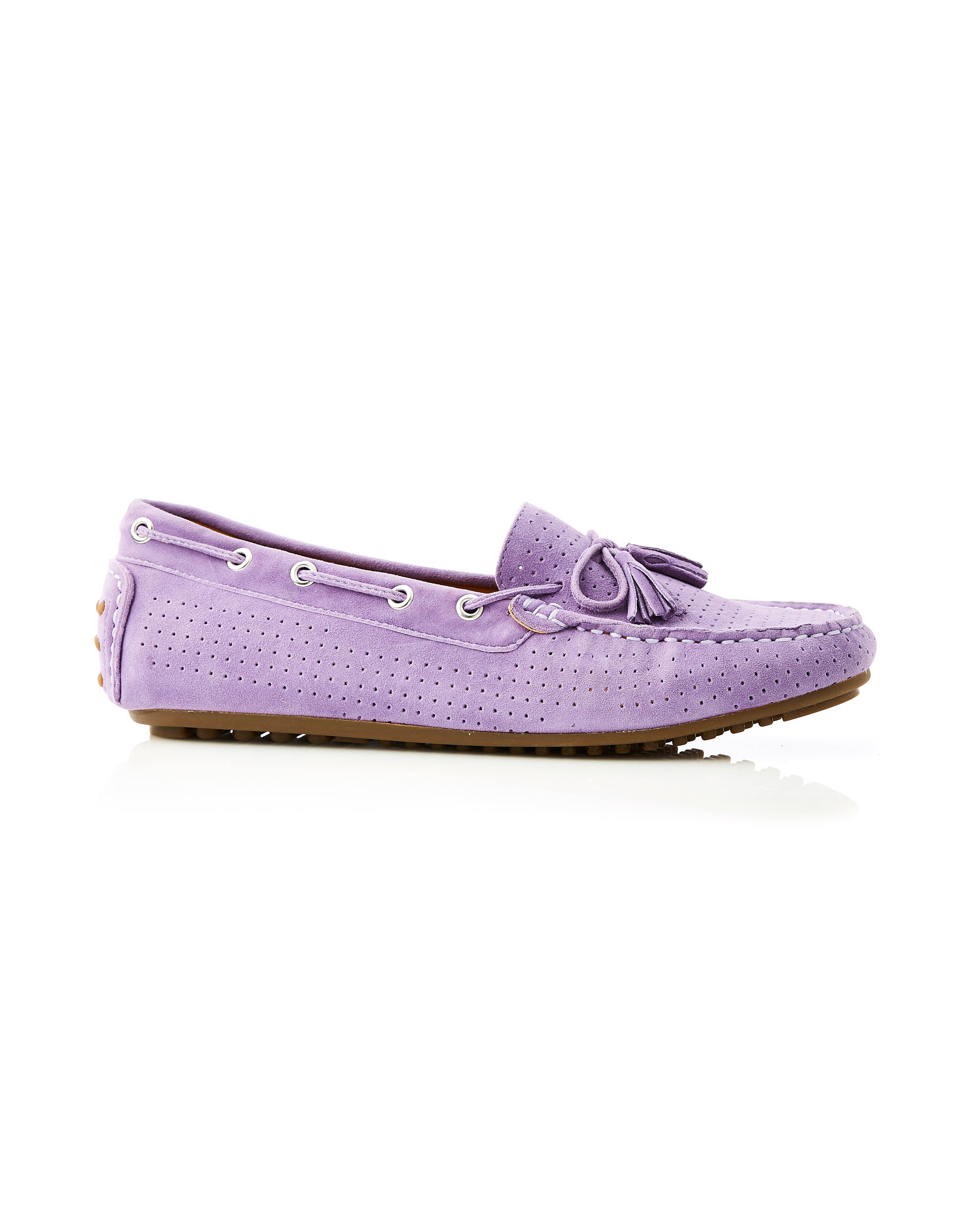 Daria Suede Mini Perf Loafer Mauve side view