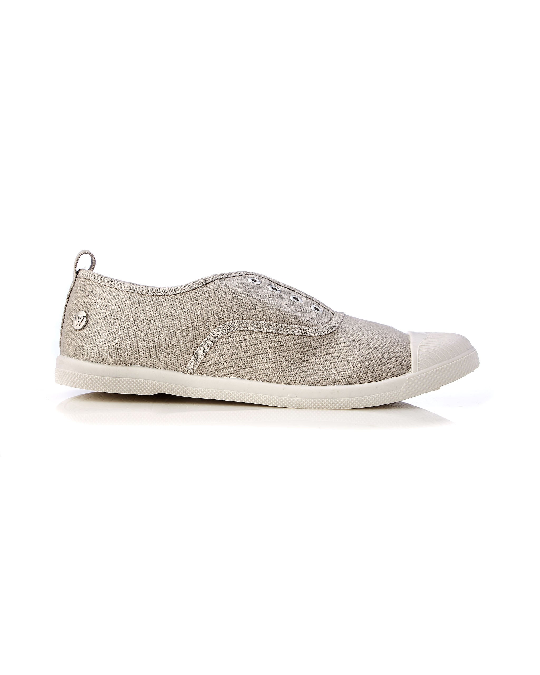 Euro Plimsole Canvas Grey Ladies Side