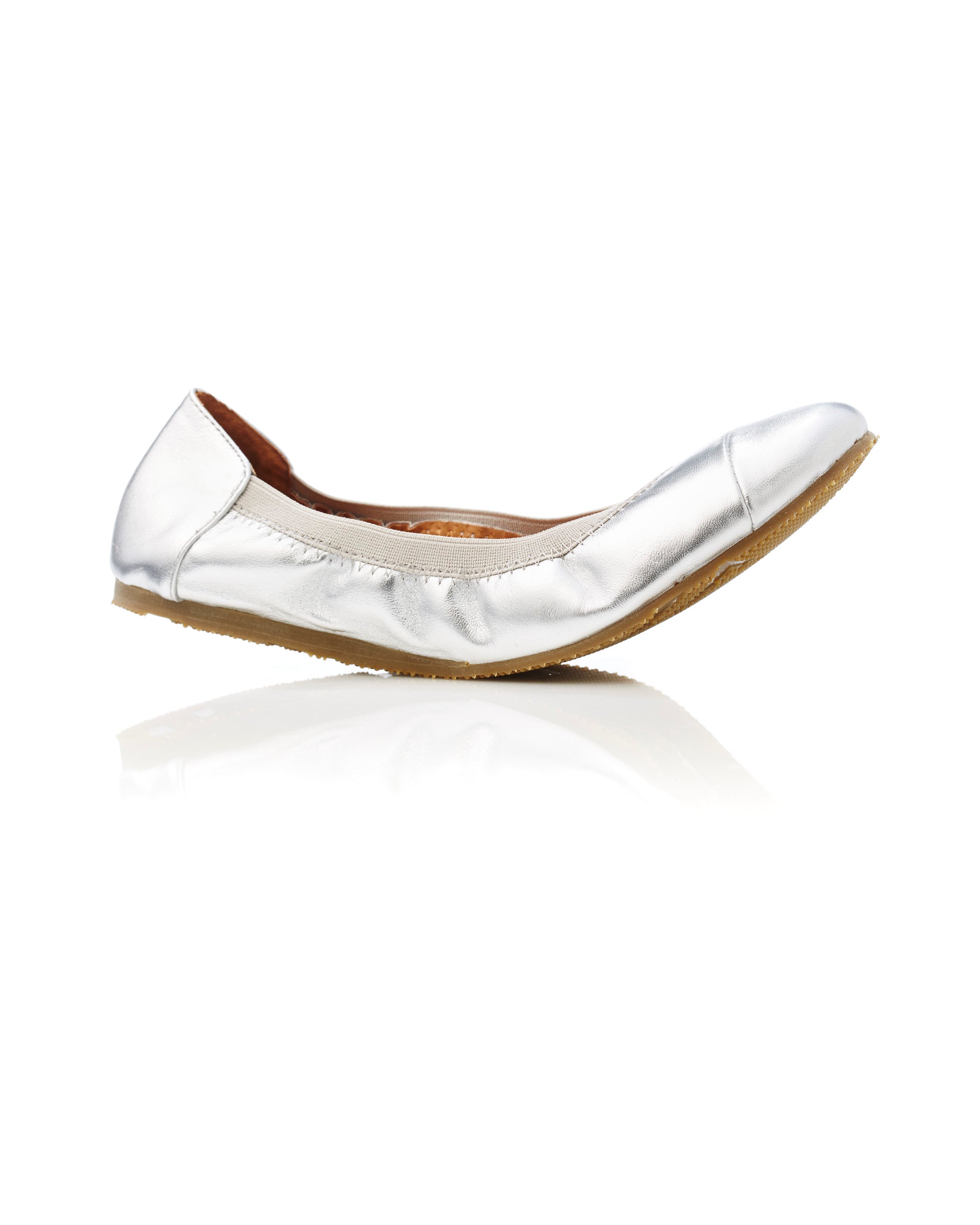 AVA LEATHER BALLET SILVER SIDE