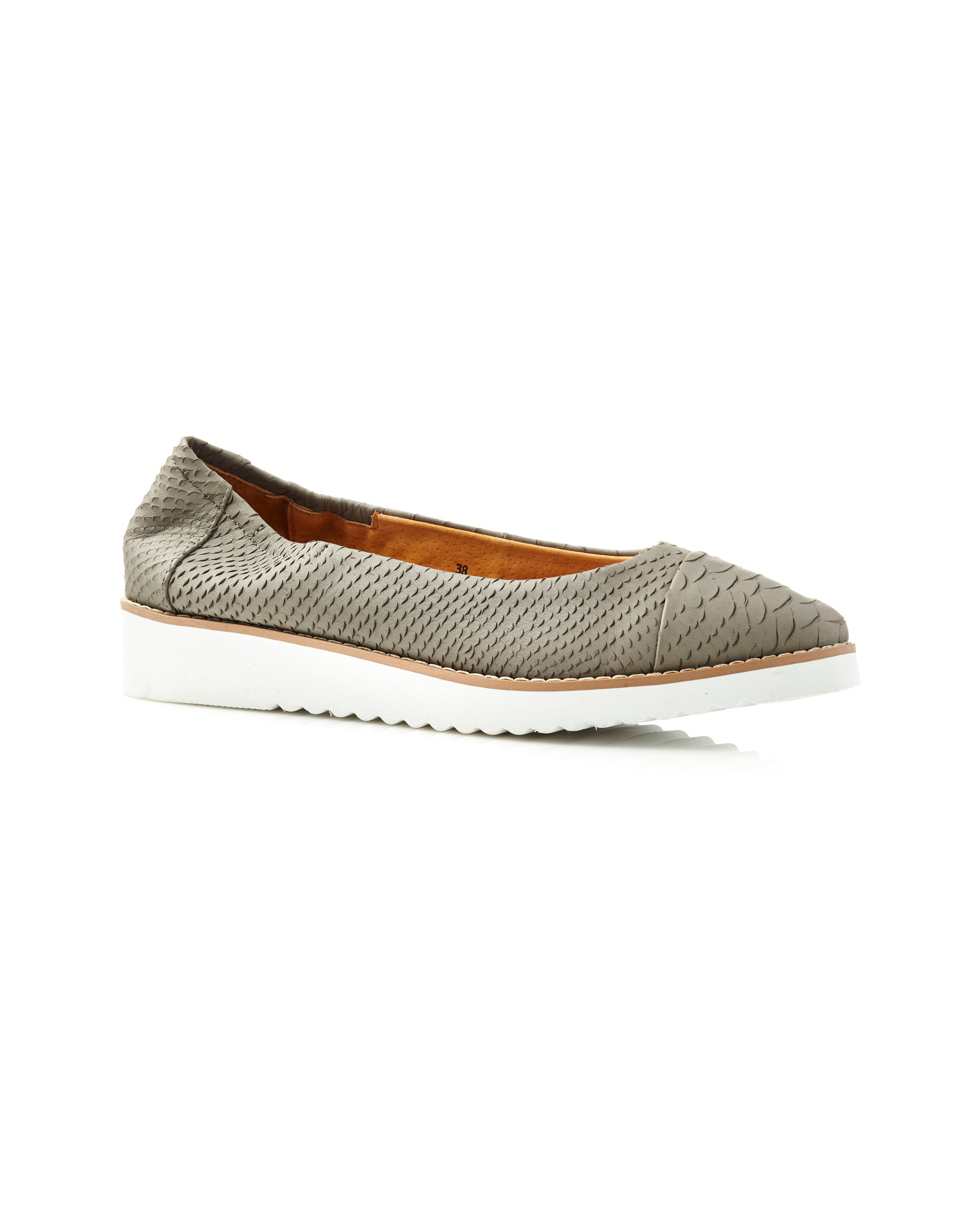 Prue Python Loafer Grey Side