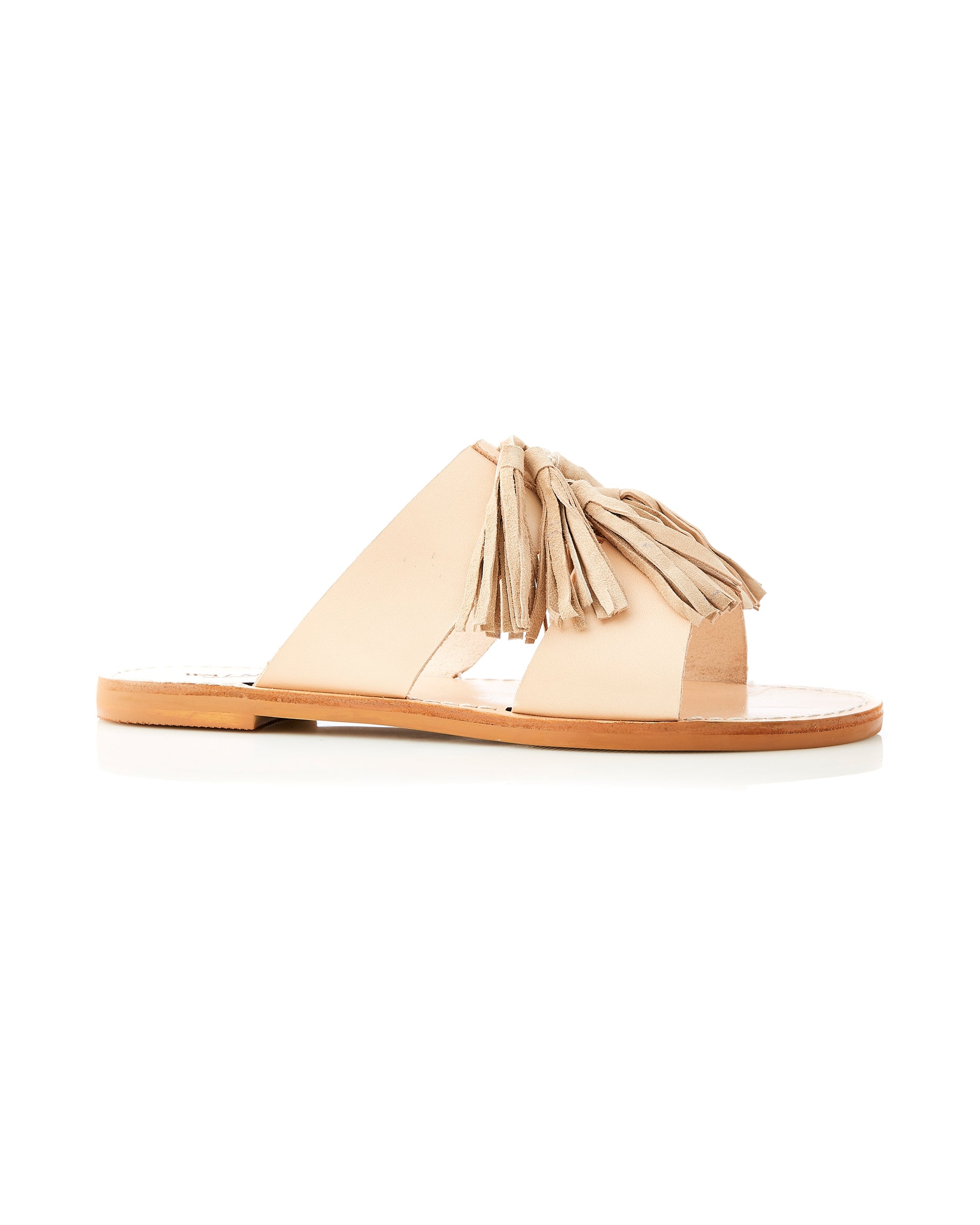 Samos Leather Slide Nude side view