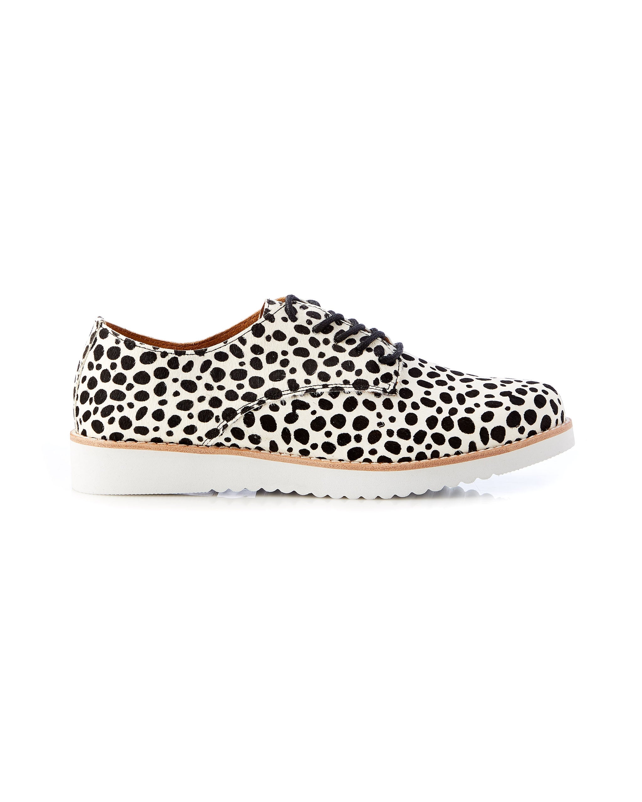 Mila Lace Up Pony White Leopard 